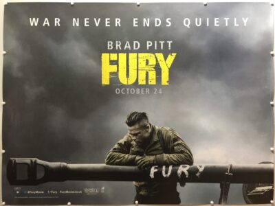 Fury Teaser Brad Pitt Style UK Quad