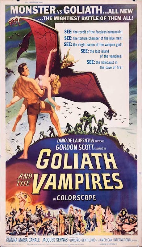 Drive-In Vintage Movie Posters Goliath And The Vampires Poster